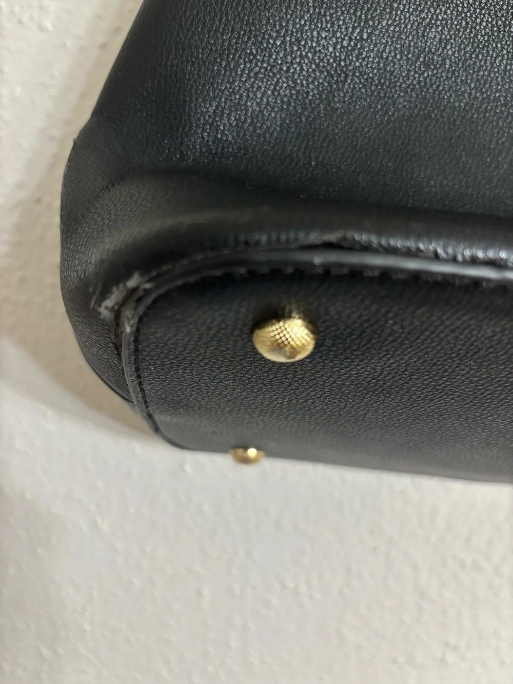 Black Leather Top-Handle Women's Bag